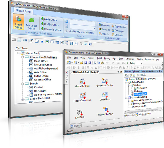 Outlook add-in /plugin in Visual Studio Tools for Office - VSTO 2010, 2008,  2005