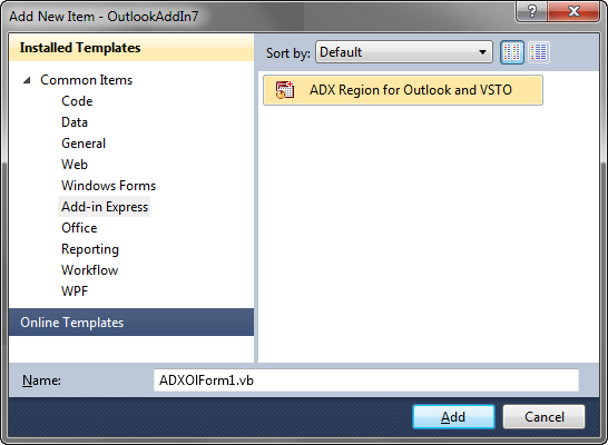 Integrating Outlook Regions into your VSTO project