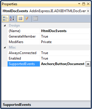 Component for handling HTML Document events