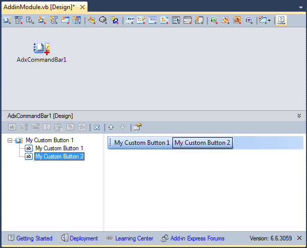 Creating a custom Office toolbar using a visual designer