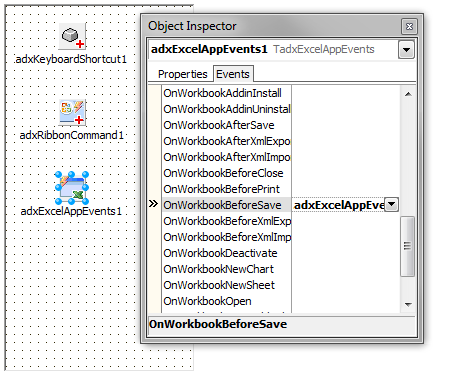 The Add-in Express components to intercept Excel events