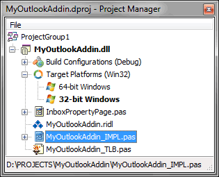 A new Outlook add-in project