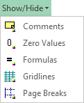 Custom Excel menu item that shows / hides comments