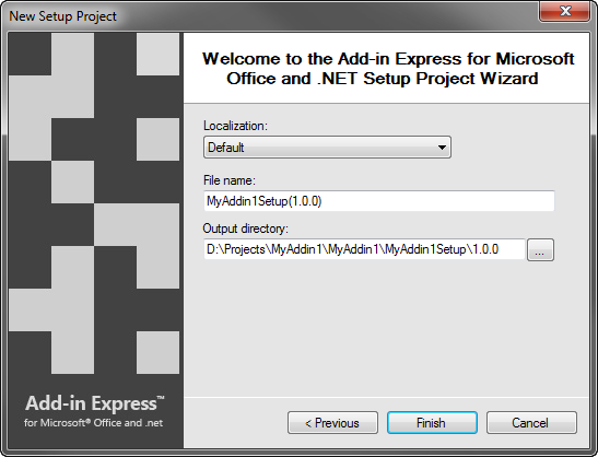 Create Windows Installer based setup project (.msi) for Office add-in
