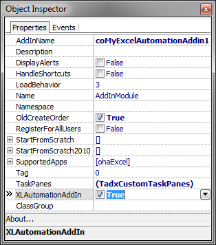 Adding Excel Automation add-in functionality